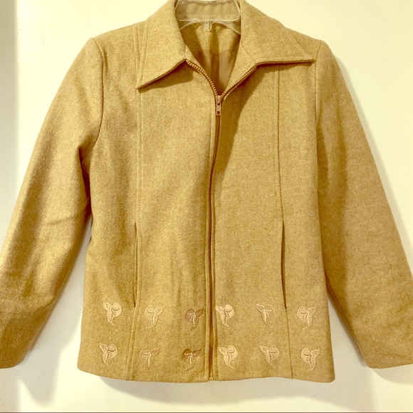 Bonanza Taupe 100% Wool Jacket 1960’s SZ Small/1 - Picture 1 of 4